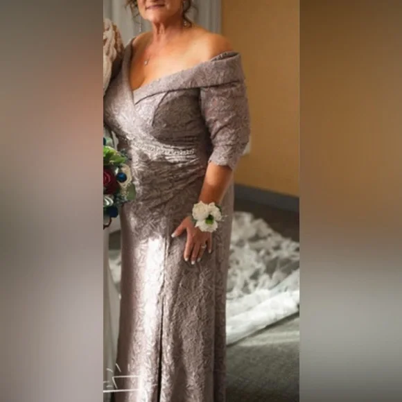 David's Bridal | Dresses | Mother Of The Groom Lace Over Lay Off The  Shoulder From Davids Bridal | Poshmark